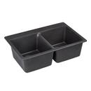 Signature Hardware Black 33 x 22 in. No Hole Composite Double Bowl Dual Mount Kitchen Sink 