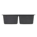 Signature Hardware Black 33 x 22 in. No Hole Composite Double Bowl Dual Mount Kitchen Sink 