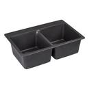 Signature Hardware Black 33 x 22 in. No Hole Composite Double Bowl Dual Mount Kitchen Sink 