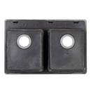 Signature Hardware Black 33 x 22 in. No Hole Composite Double Bowl Dual Mount Kitchen Sink 