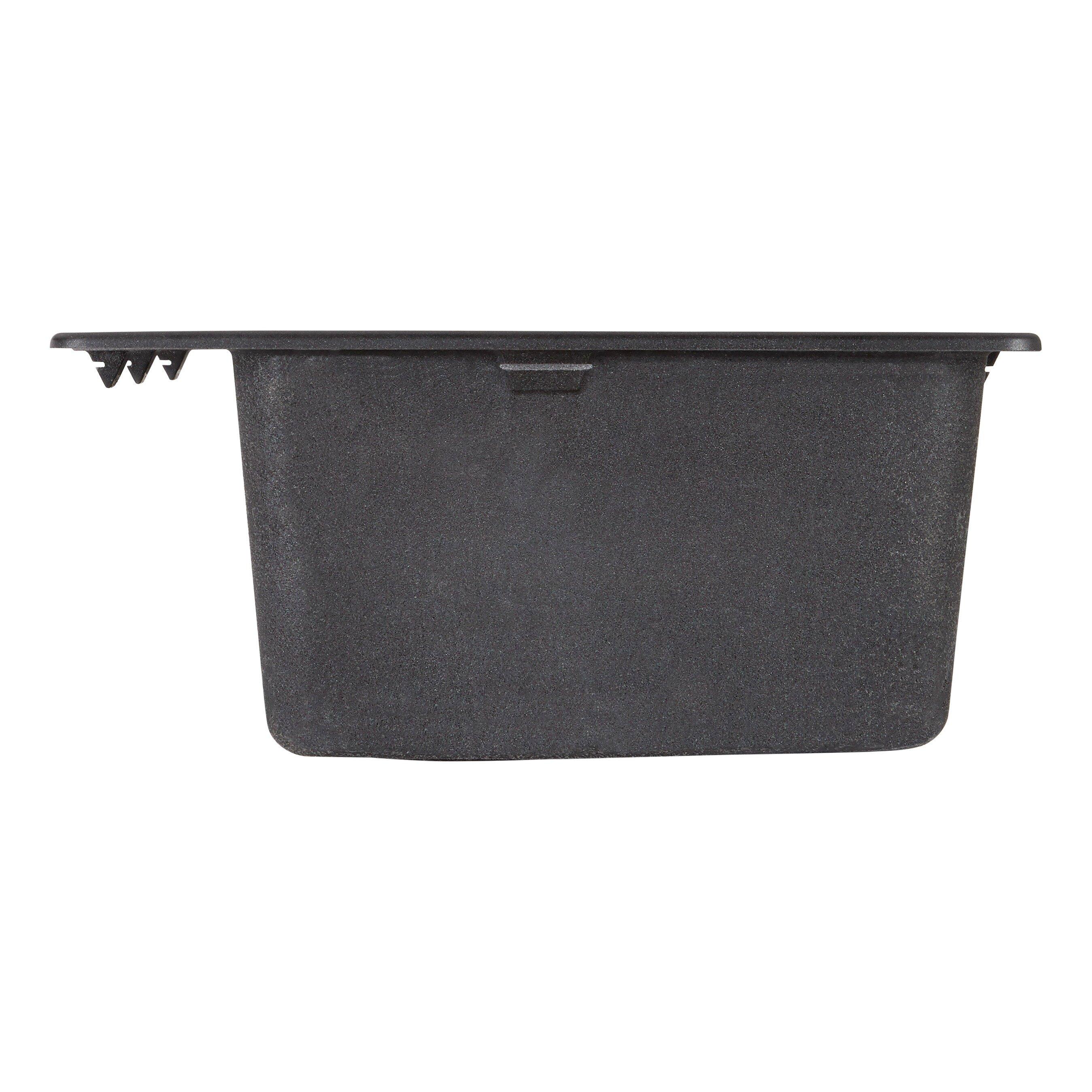 Signature Hardware Black 33 x 22 in. No Hole Composite Double Bowl Dual Mount Kitchen Sink 