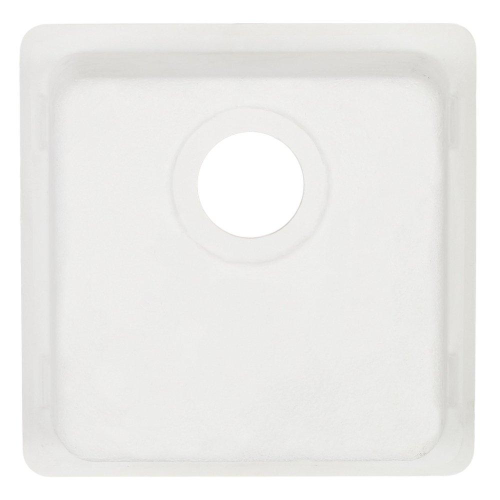 Signature Hardware White 16-5/8 x 16-5/8 in. No Hole Dual Mount Composite Bar Sink 