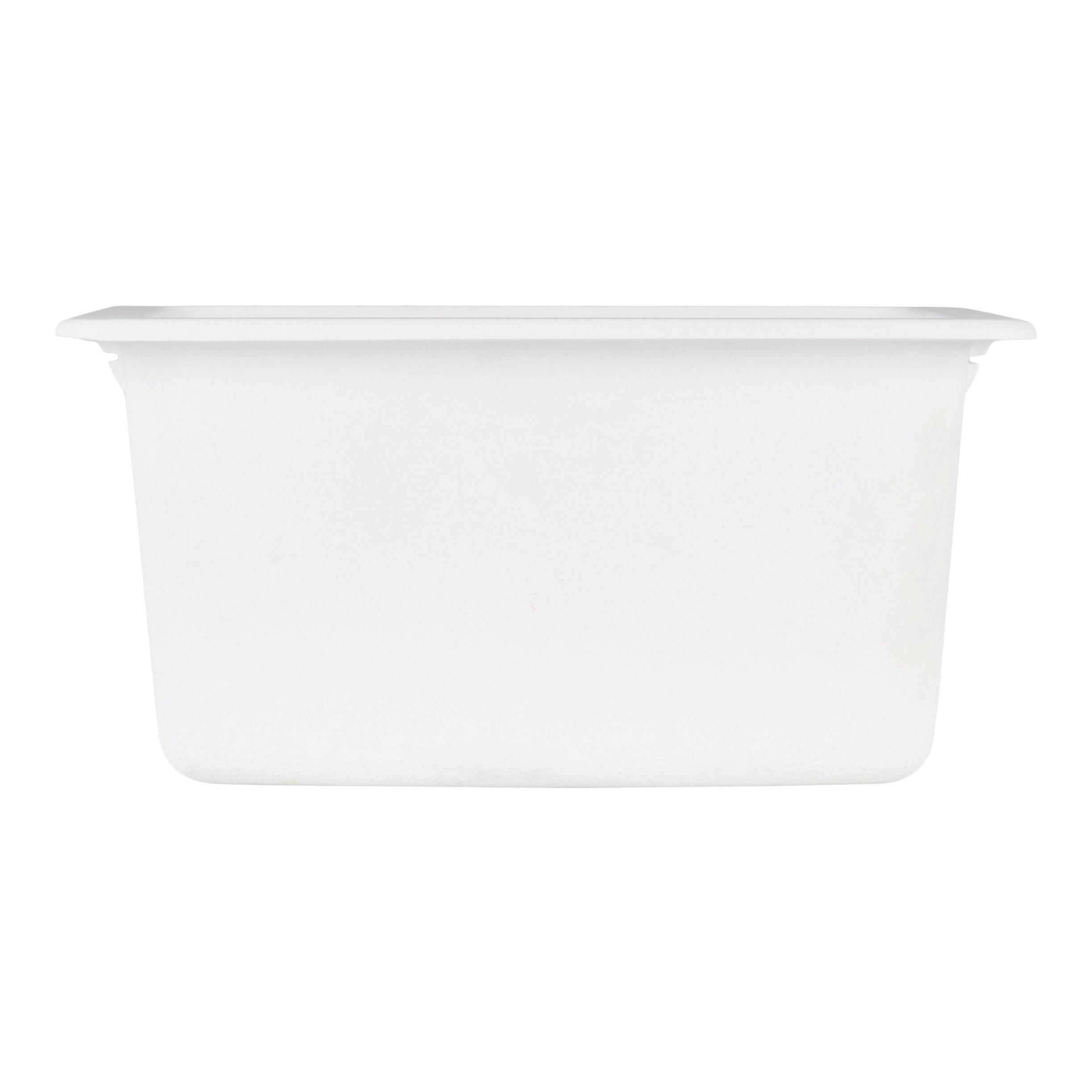 Signature Hardware White 16-5/8 x 16-5/8 in. No Hole Dual Mount Composite Bar Sink 