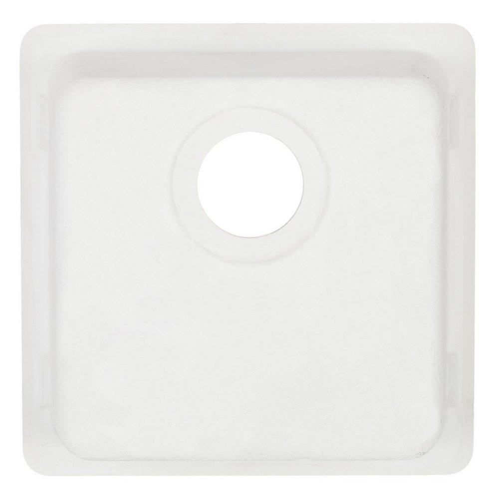 Signature Hardware White 16-5/8 x 16-5/8 in. No Hole Dual Mount Composite Bar Sink 