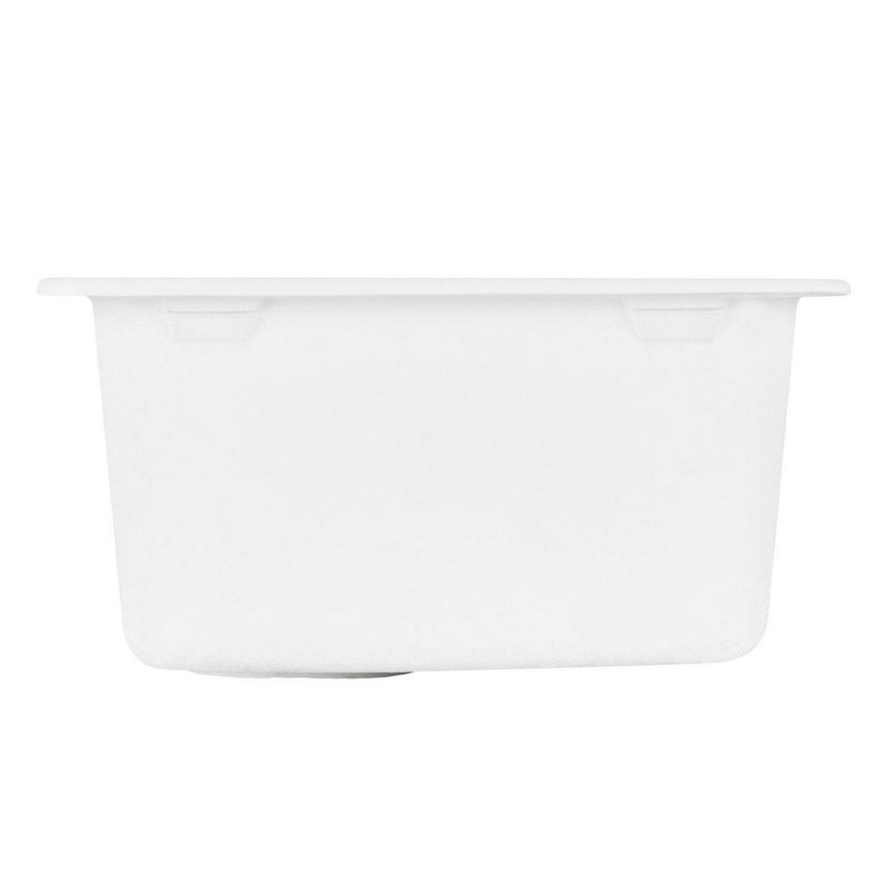 Signature Hardware White 16-5/8 x 16-5/8 in. No Hole Dual Mount Composite Bar Sink 