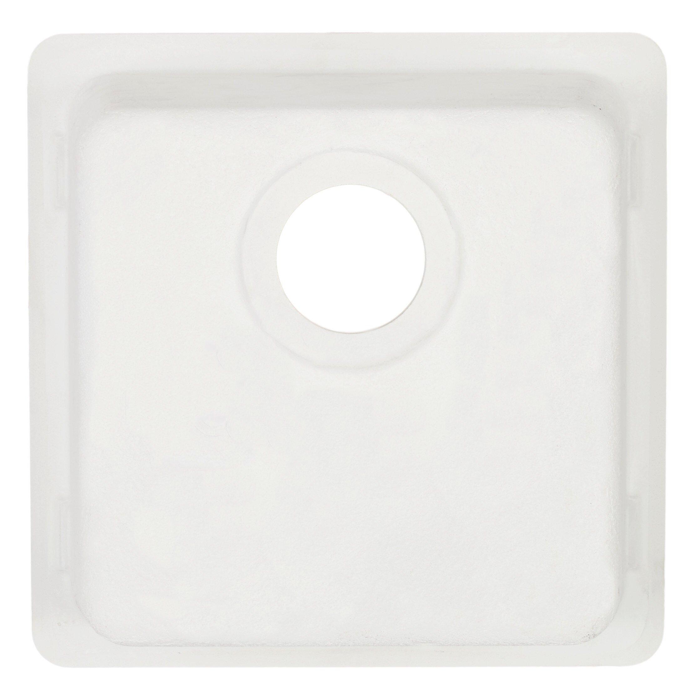 Signature Hardware White 16-5/8 x 16-5/8 in. No Hole Dual Mount Composite Bar Sink 