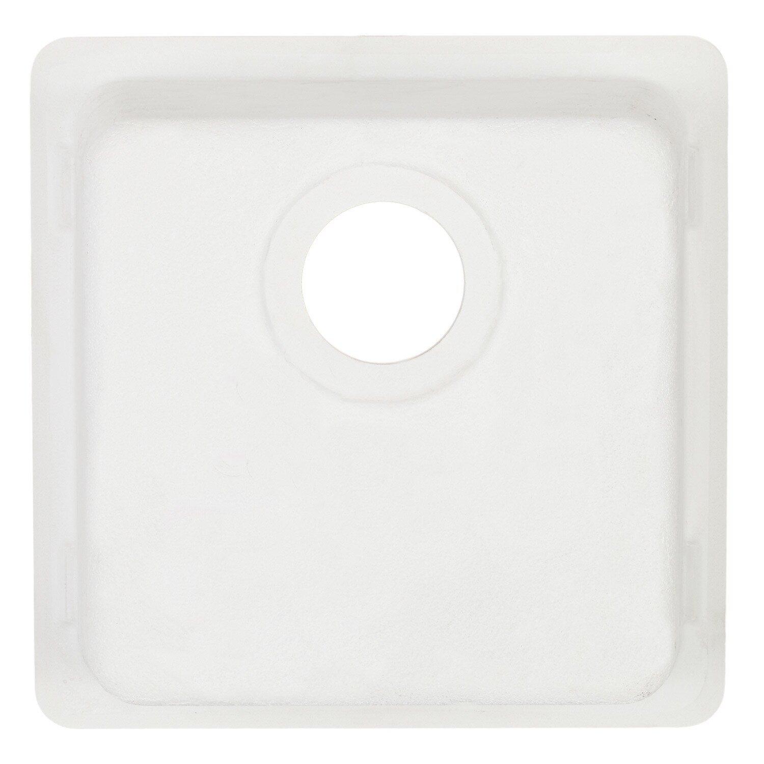 Signature Hardware White 16-5/8 x 16-5/8 in. No Hole Dual Mount Composite Bar Sink 