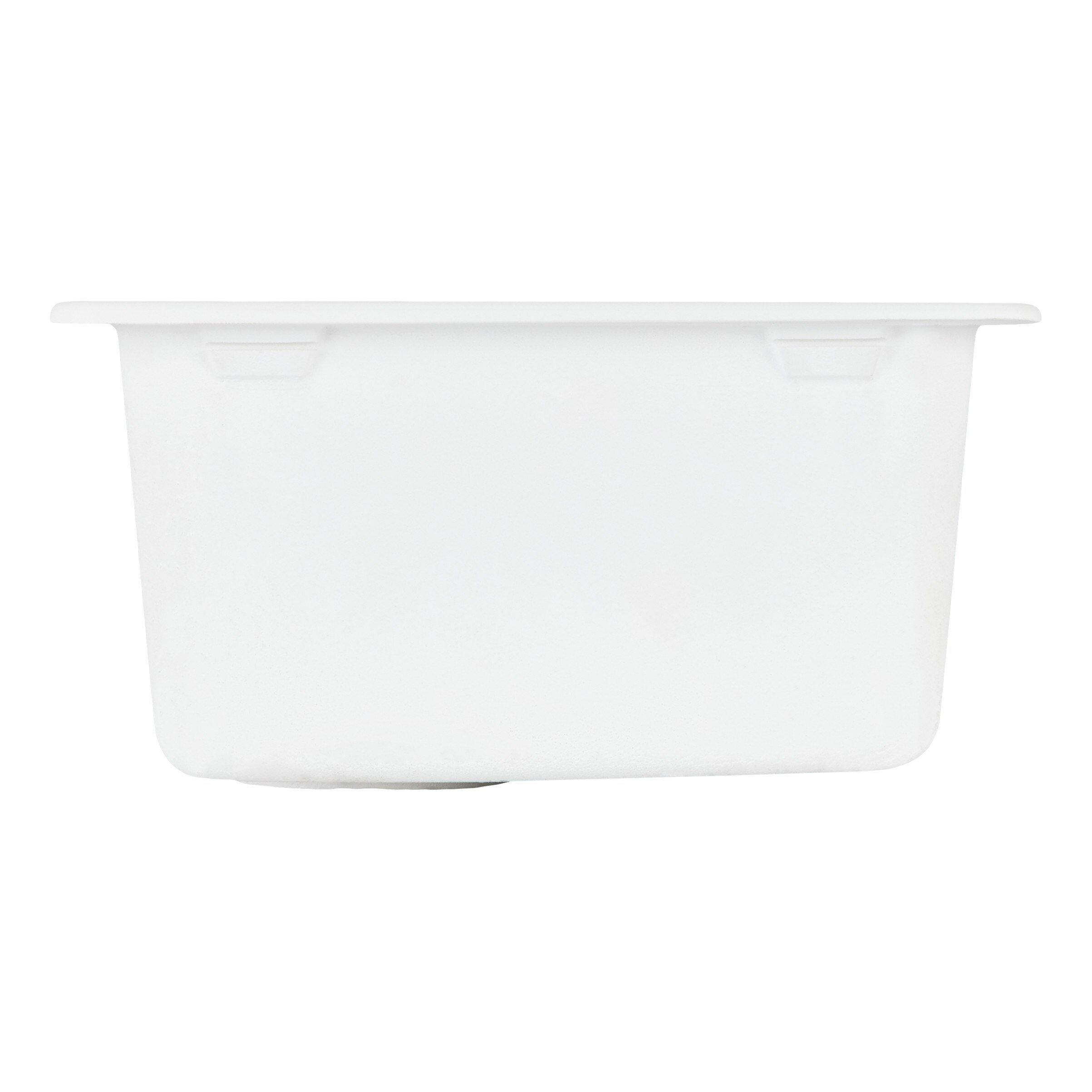 Signature Hardware White 16-5/8 x 16-5/8 in. No Hole Dual Mount Composite Bar Sink 
