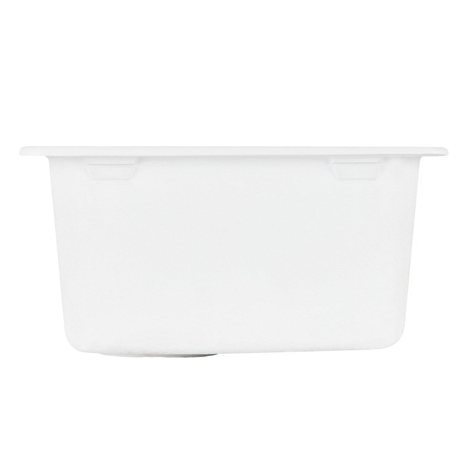 Signature Hardware White 16-5/8 x 16-5/8 in. No Hole Dual Mount Composite Bar Sink 