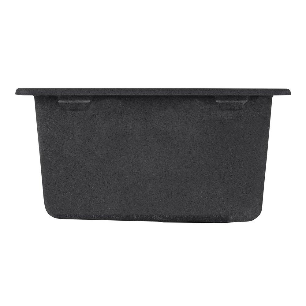 Signature Hardware Black 16-5/8 x 16-5/8 in. No Hole Dual Mount Composite Bar Sink 