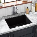 Signature Hardware Black 25 x 22 in. No Hole Granite Composite Single Bowl Dual Mount Kitchen Sink 