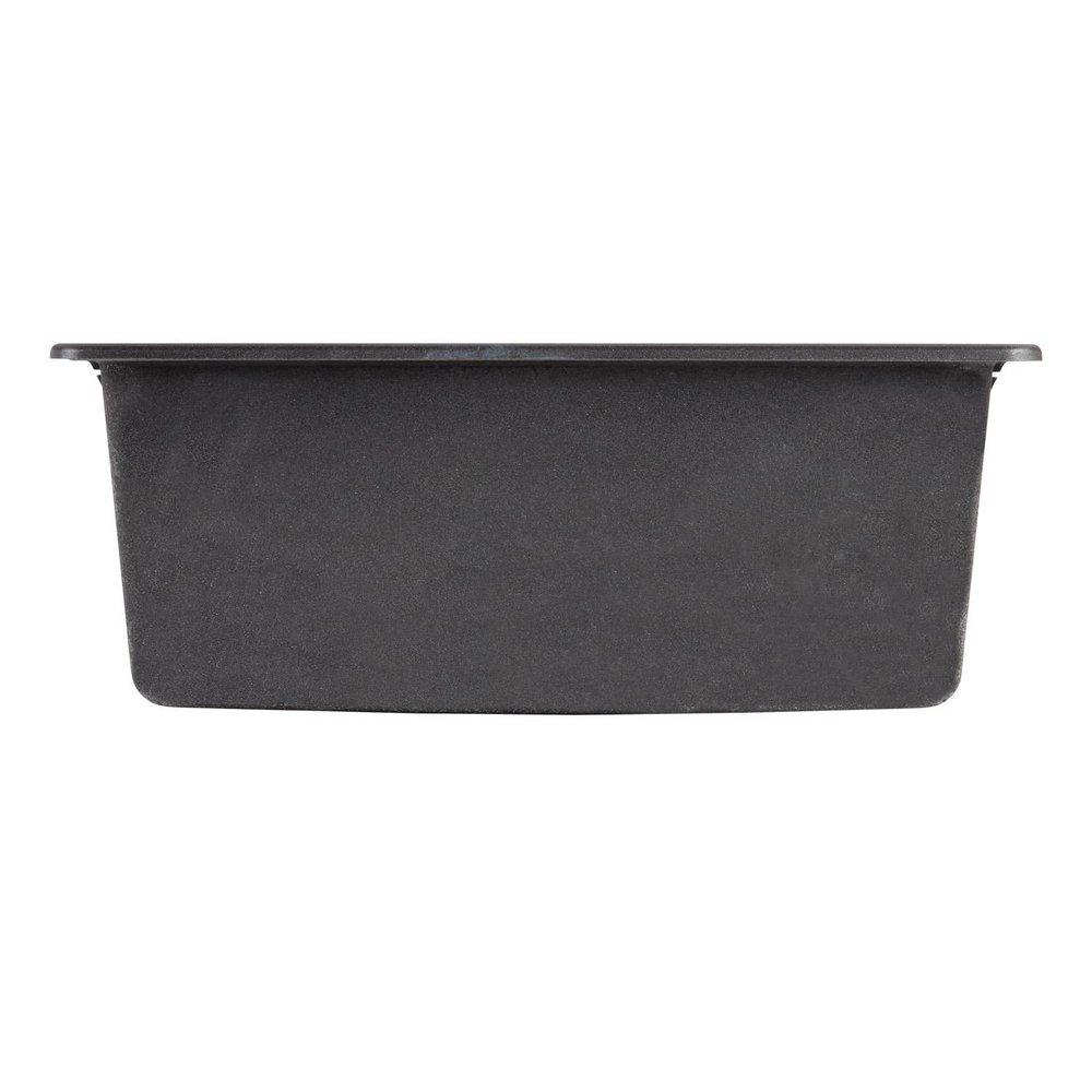 Signature Hardware Black 25 x 22 in. No Hole Granite Composite Single Bowl Dual Mount Kitchen Sink 