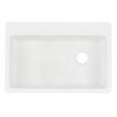 Signature Hardware White 33 x 22 in. No Hole Composite Single Bowl Dual Mount Kitchen Sink 