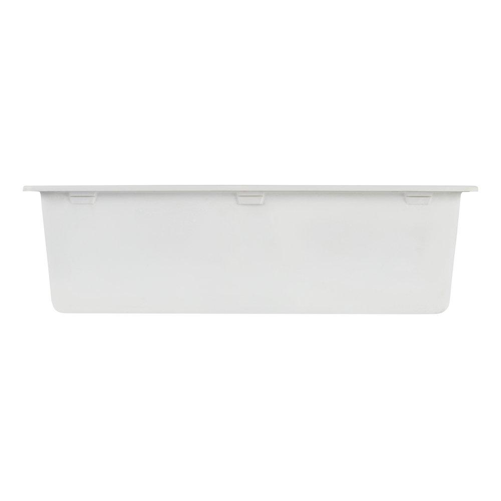 Signature Hardware White 33 x 22 in. No Hole Composite Single Bowl Dual Mount Kitchen Sink 
