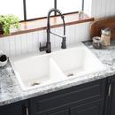 Signature Hardware White 33 x 22 in. No Hole Composite Double Bowl Dual Mount Kitchen Sink 