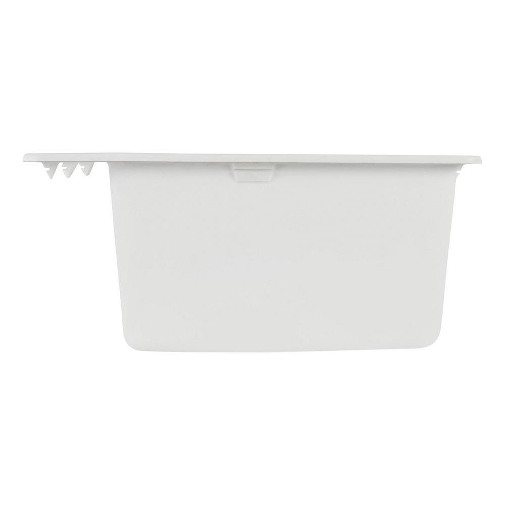 Signature Hardware White 33 x 22 in. No Hole Composite Double Bowl Dual Mount Kitchen Sink 