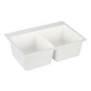 Signature Hardware White 33 x 22 in. No Hole Composite Double Bowl Dual Mount Kitchen Sink 