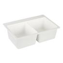 Signature Hardware White 33 x 22 in. No Hole Composite Double Bowl Dual Mount Kitchen Sink 