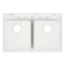 Signature Hardware White 33 x 22 in. No Hole Composite Double Bowl Dual Mount Kitchen Sink 