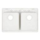 Signature Hardware White 33 x 22 in. No Hole Composite Double Bowl Dual Mount Kitchen Sink 
