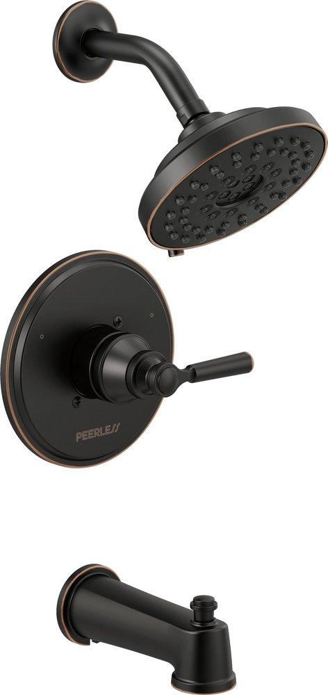 Peerless&reg; Oil Rubbed Bronze Single Handle Multi Bathtub & Shower Faucet Trim Only 