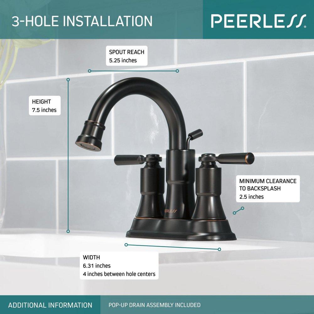 Peerless&reg; Oil Rubbed Bronze Two Handle Lever Deck Mount Service Faucet 