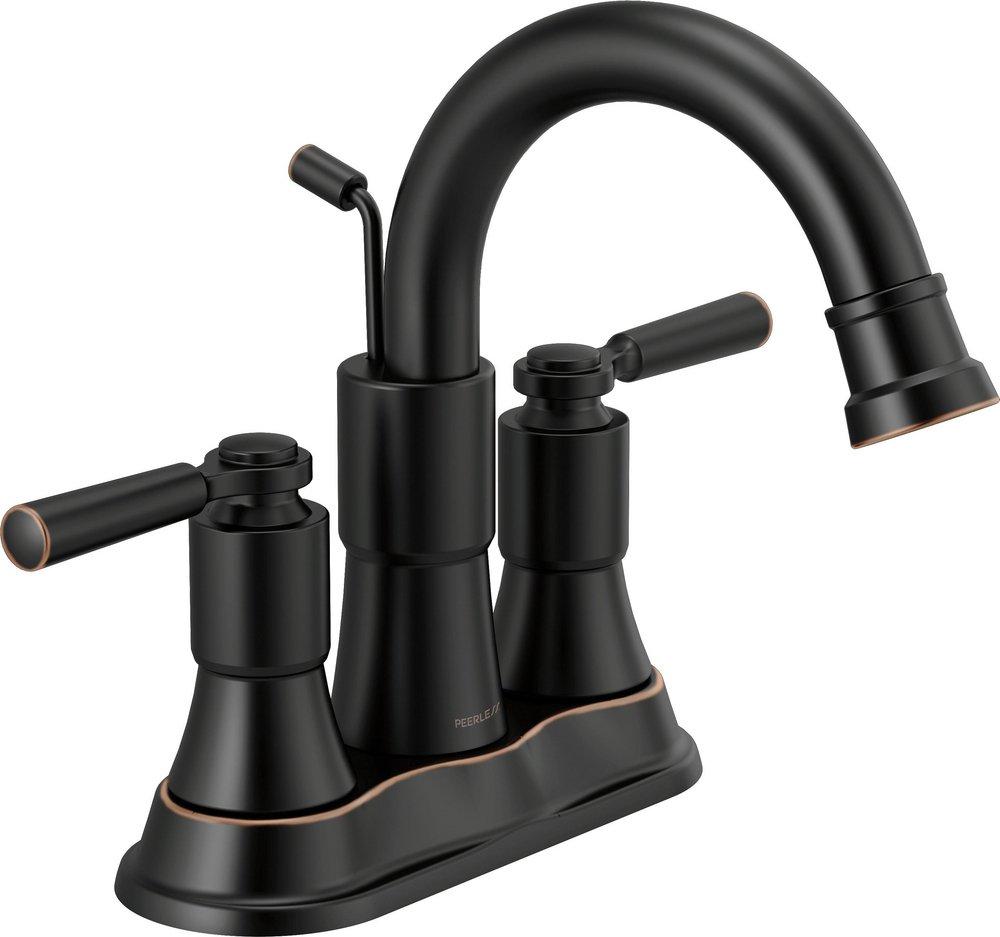 Peerless&reg; Oil Rubbed Bronze Two Handle Lever Deck Mount Service Faucet 