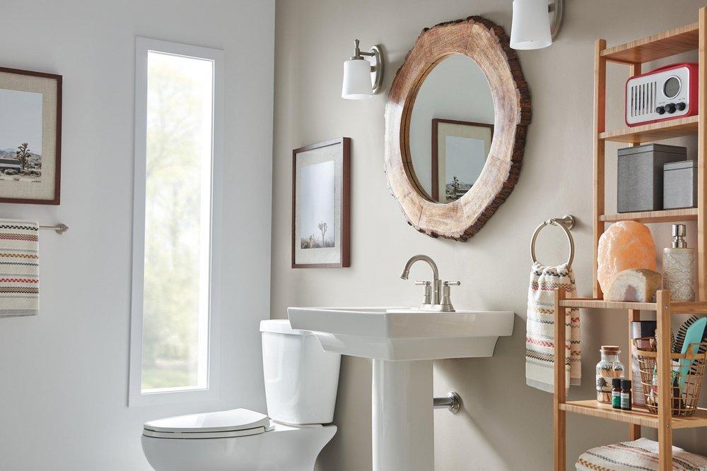 Peerless&reg; Brushed Nickel Two Handle Lever Deck Mount Service Faucet 