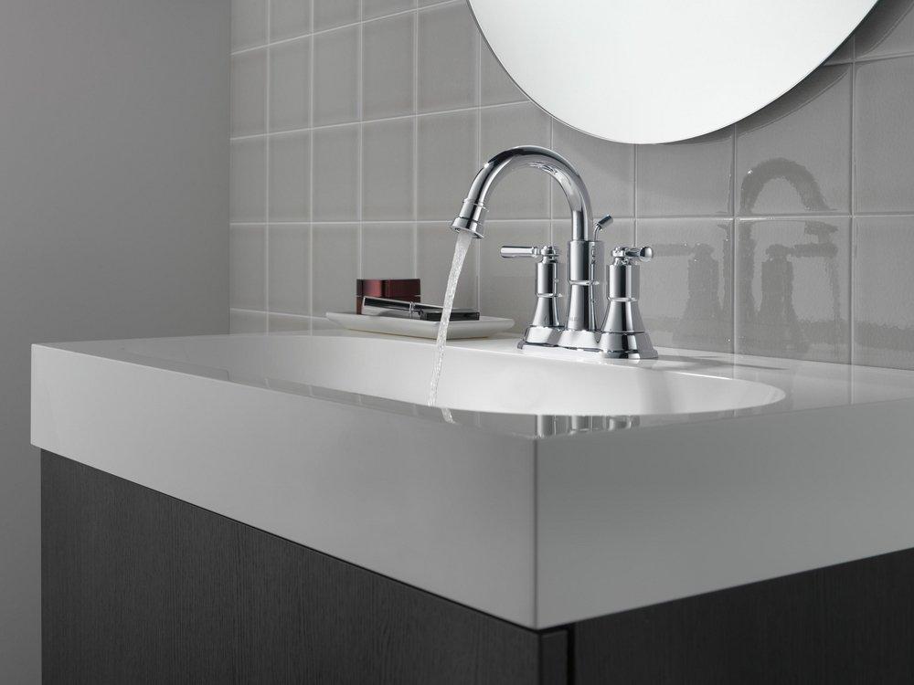 Peerless® Polished Chrome Two Handle Lever Deck Mount Service Faucet 