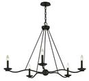 40 in. 60W 5-Light Candelabra E-12 Incandescent Chandelier in Forged Iron