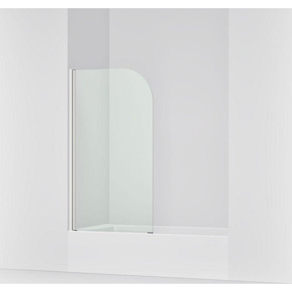 KOHLER Bright Polished Silver 57 x 31-1/2 in. Frameless Screen Shower Door 