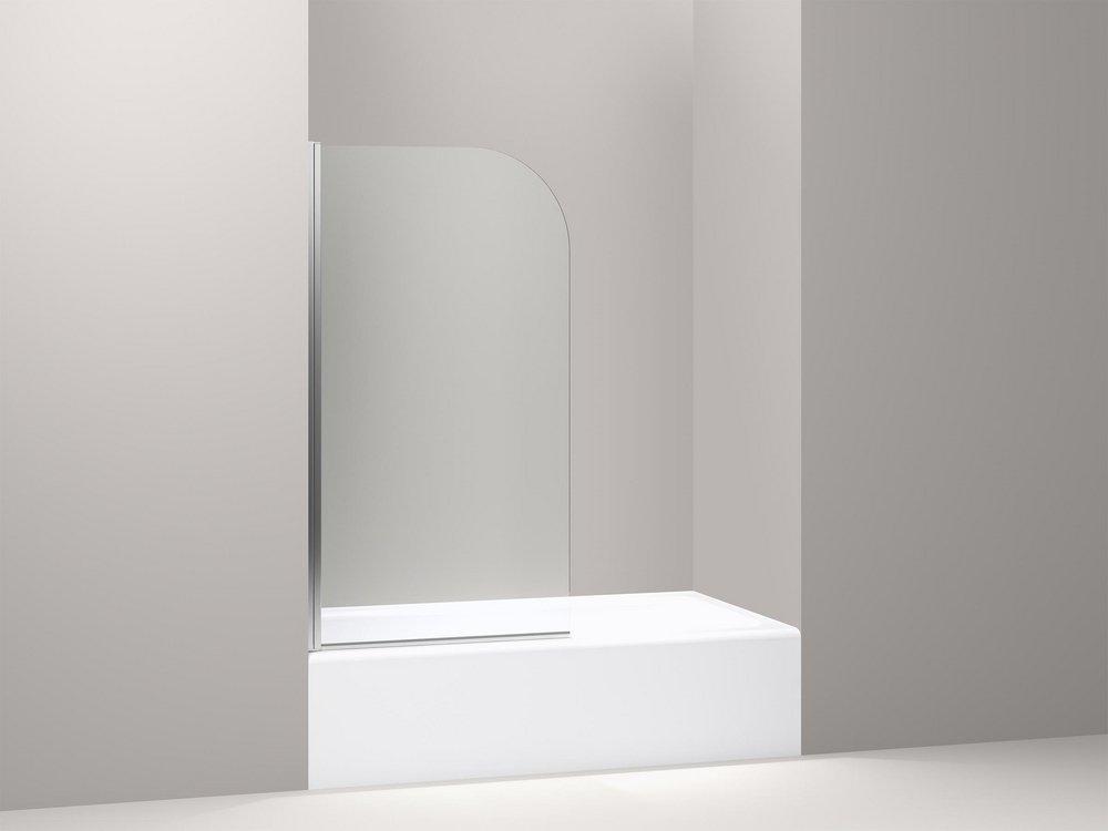 KOHLER Bright Polished Silver 57 x 31-1/2 in. Frameless Screen Shower Door 