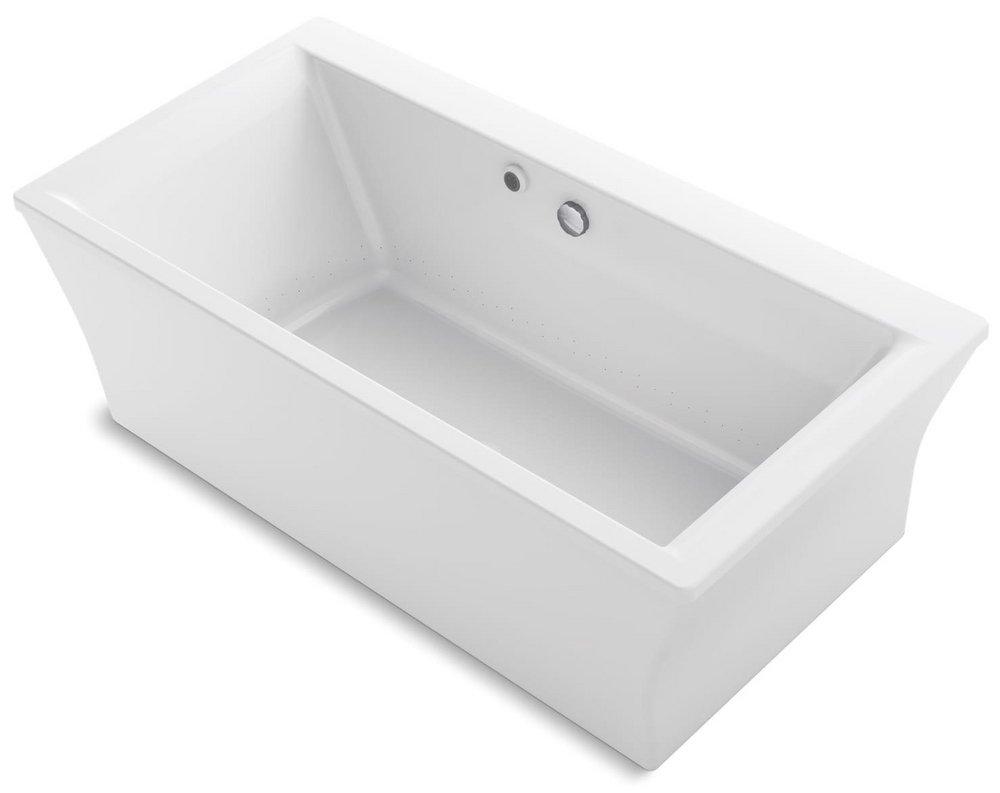 KOHLER White 72 x 36-1/16 in. Freestanding Bathtub Center Drain 