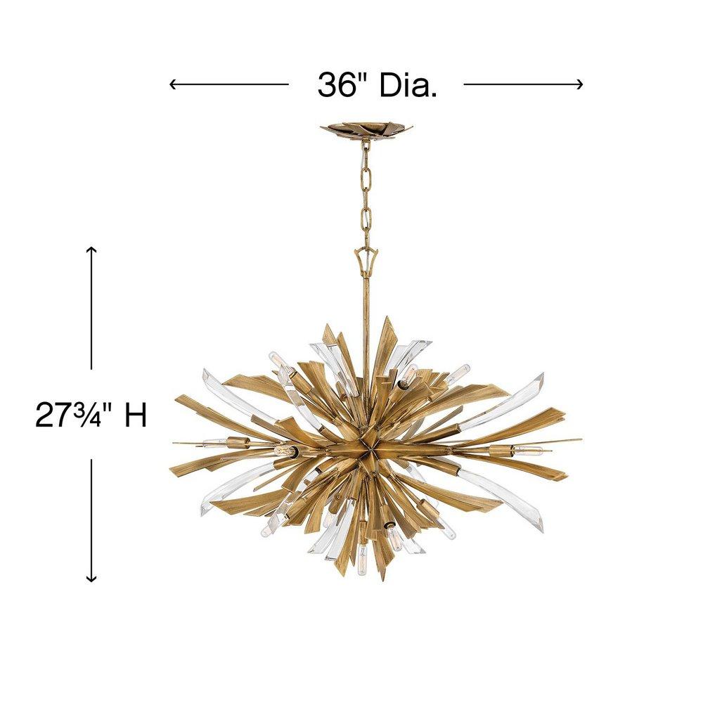 Fredrick Ramond Burnished Gold 60W 13-Light Chandelier 