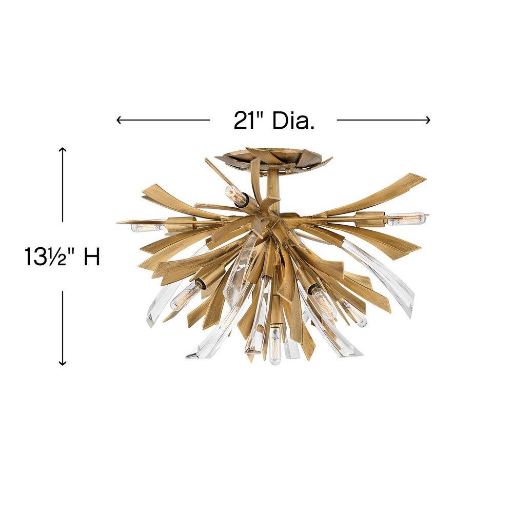 Fredrick Ramond Burnished Gold 60W 9-Light Semi-Flush Mount Ceiling Fixture 