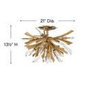 Fredrick Ramond Burnished Gold 60W 9-Light Semi-Flush Mount Ceiling Fixture 