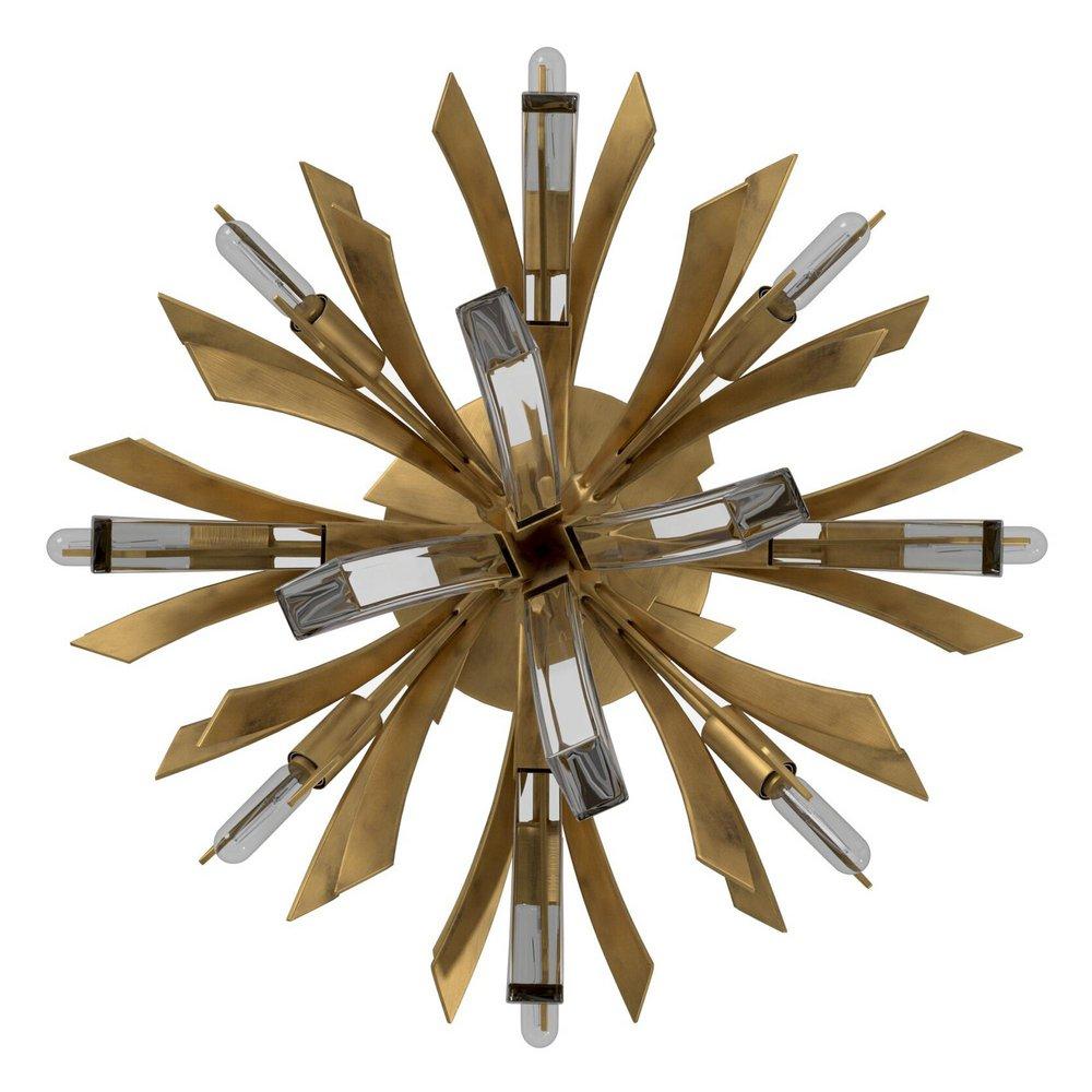 Fredrick Ramond Burnished Gold 60W 9-Light Semi-Flush Mount Ceiling Fixture 