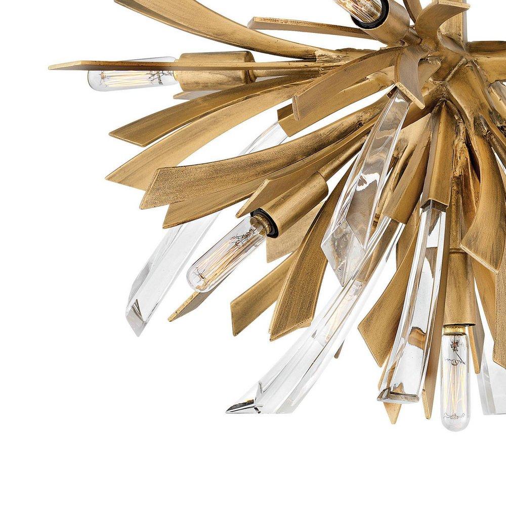 Fredrick Ramond Burnished Gold 60W 9-Light Semi-Flush Mount Ceiling Fixture 