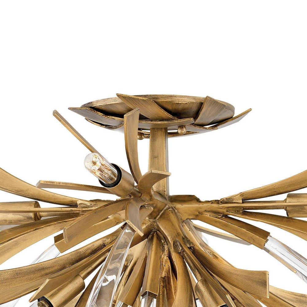 Fredrick Ramond Burnished Gold 60W 9-Light Semi-Flush Mount Ceiling Fixture 