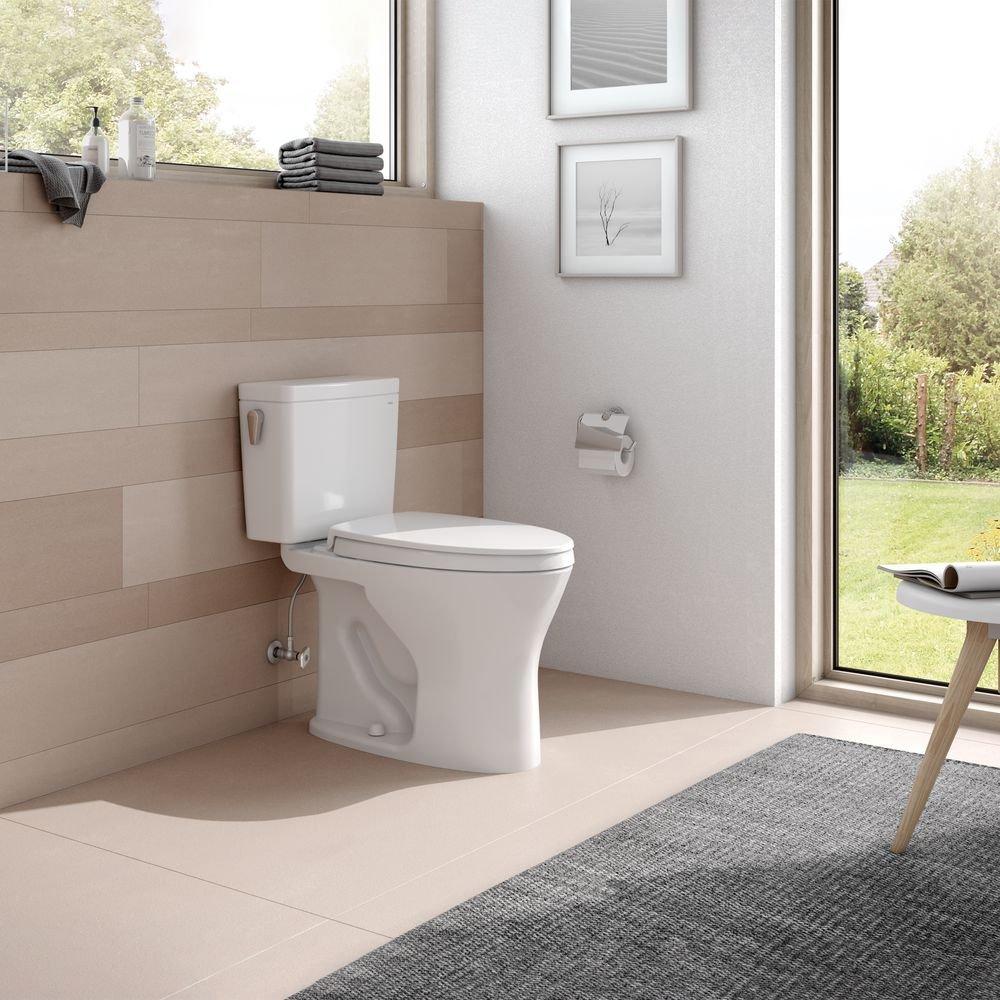 TOTO Cotton Elongated Closed Front Top Mount Polypropylene Toilet Seat 