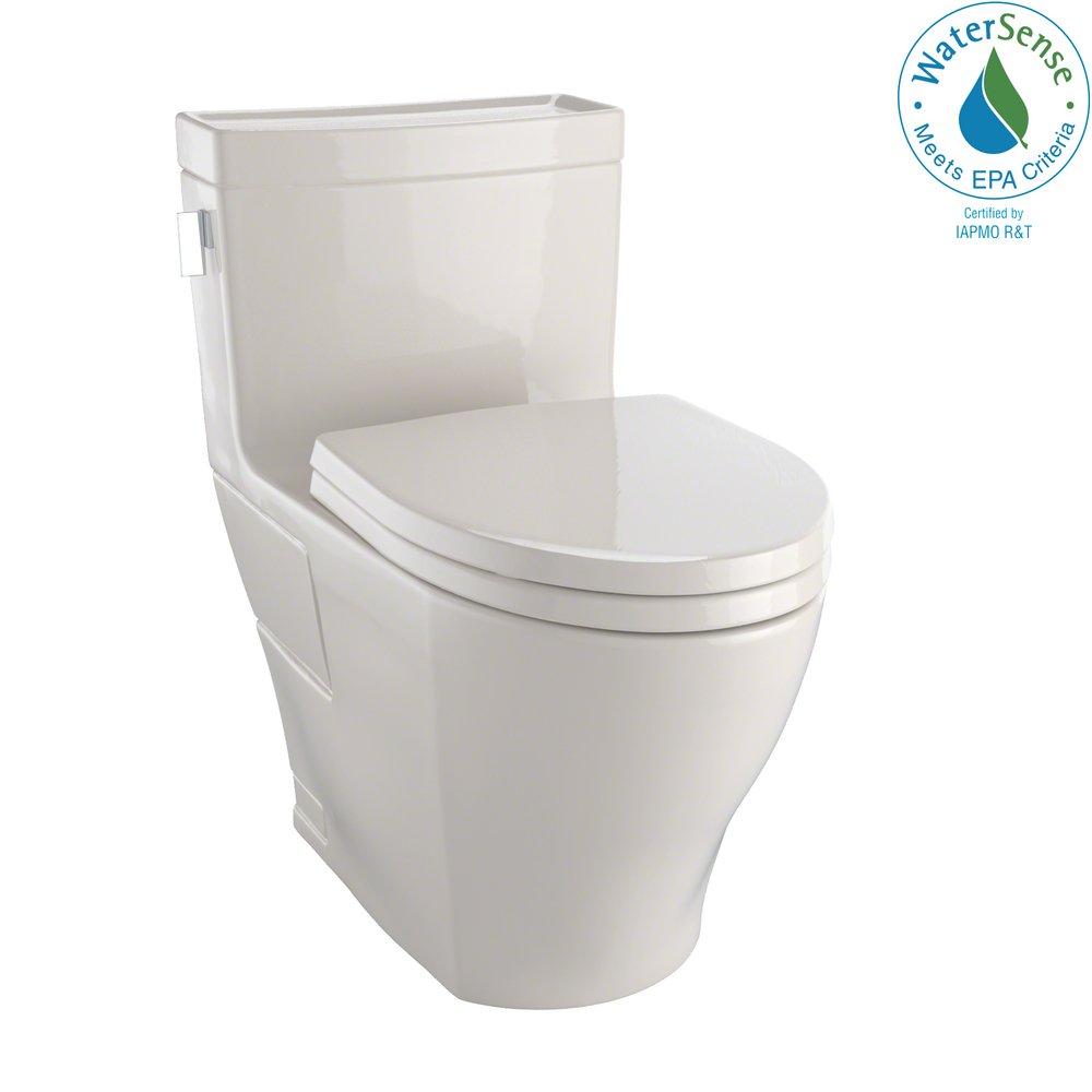 TOTO Bone 1.28 gpf Elongated One Piece Toilet with Left-Hand Trip Lever 