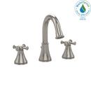 Deck Mount Widespread Bathroom Sink Faucet with Double Cross Handle in Polished Nickel