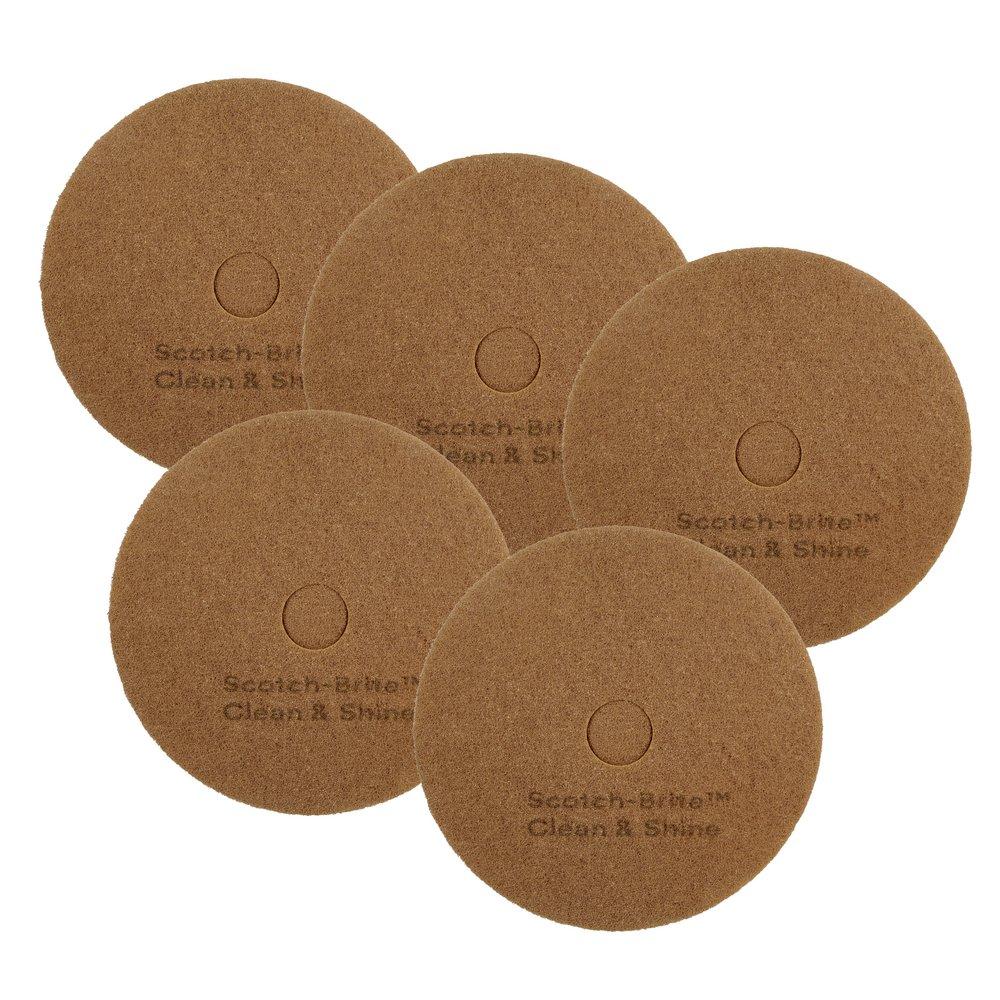 Scotch-Brite™ Brown Clean and Shine Pad in Brown, Yellow and Gold (Case of 5) 