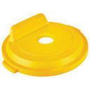 5-99/100 in. Resin Lid in Yellow for 32 gal Recycling Bottle Can