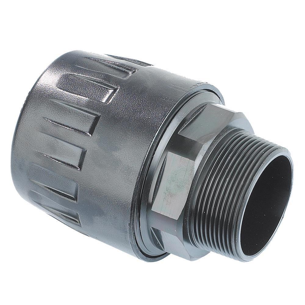 Parker Hannifin OD Tube x MNPT Brass Connector with NBR Nut 