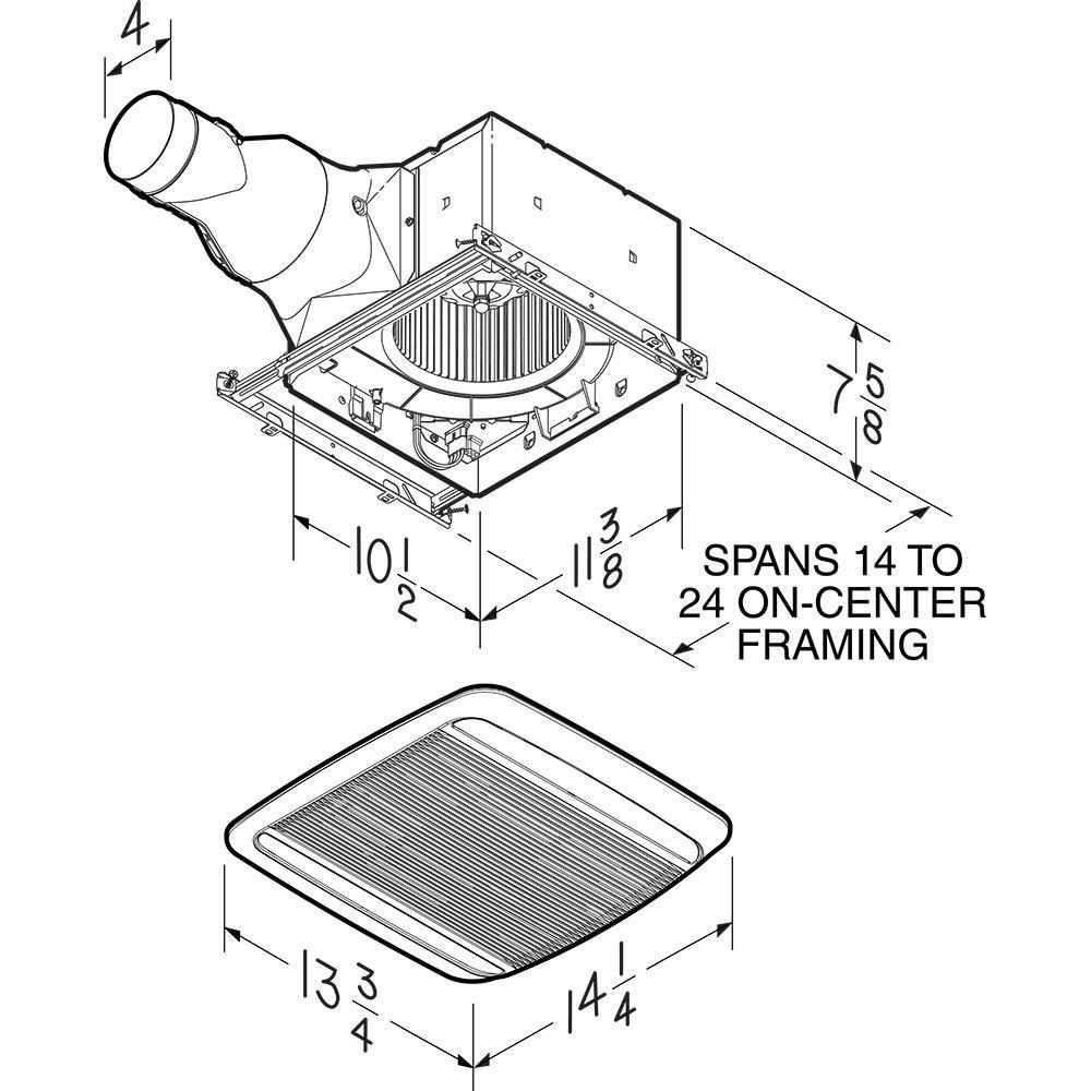 Broan White Bathroom Exhaust Fan in White 