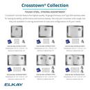 Elkay Polished Satin 18-1/2 x 18-1/2 in. No Hole Stainless Steel Single Bowl Undermount Kitchen Sink 