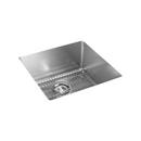 18-1/2 x 18-1/2 in. No Hole Stainless Steel Single Bowl Undermount Kitchen Sink in Polished Satin