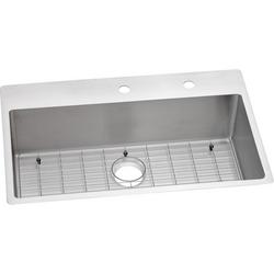 33 in. Dual Mount Stainless Steel Single Bowl Kitchen Sink in Polished Satin