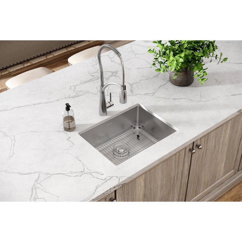 Elkay Polished Satin 23-1/2 x 18-1/4 in. No Hole Stainless Steel Single Bowl Undermount Kitchen Sink 